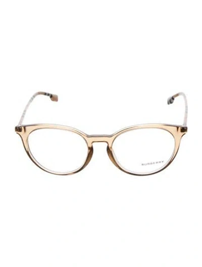 Pre-owned Burberry Round Eyeglasses In Neutrals