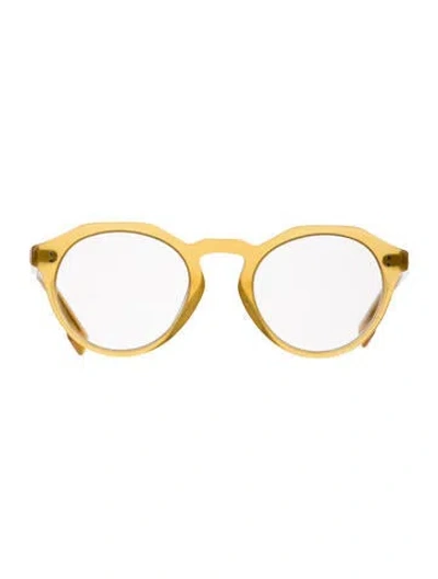 Pre-owned Burberry Round Eyeglasses In Yellow