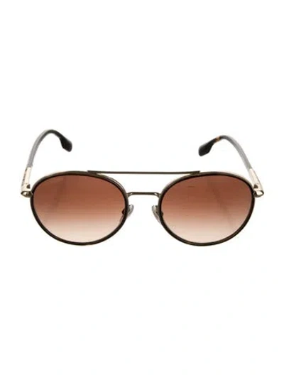 Pre-owned Burberry Round Gradient Sunglasses In Gold