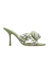 Burberry Fabric Embroidered Mews Mules With Knotted Detail In Multicolor