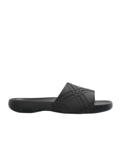 BURBERRY BURBERRY CHECK EMBOSSED SLIP-ON SLIDES