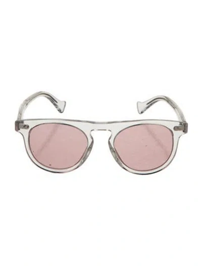 Pre-owned Burberry Round Mirrored Sunglasses In Transparent