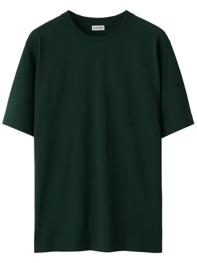 Burberry Round-neck Cotton T-shirt In Wine
