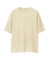 Burberry Logo Embroidered Cotton T-shirt In Nude