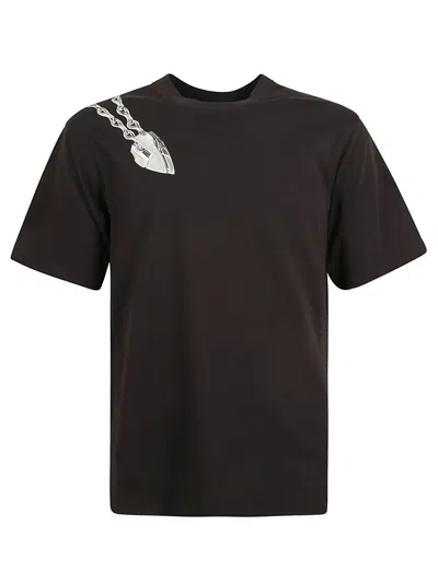 Burberry Round Neck Printed T-shirt In Black Ip Pattern