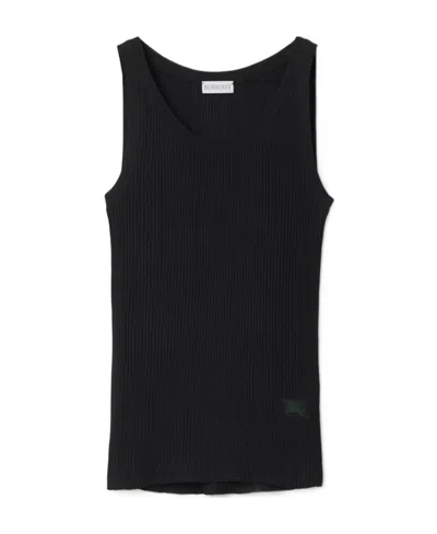 Burberry Round-neck Sleeveless Top In Black