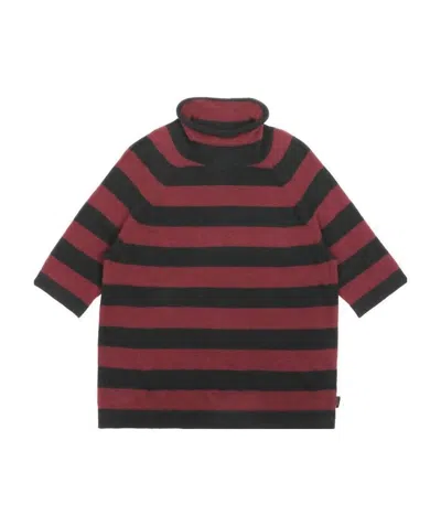 Burberry Round-neck Striped Short-sleeved Pullover In Black