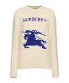 Burberry Ekd Intarsia Knit Wool Sweater In White