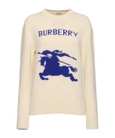 Burberry Wool & Cashmere Crewneck Sweater In Neutrals