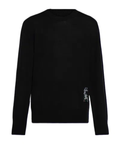 BURBERRY BURBERRY LOGO PATCH KNIT SWEATER
