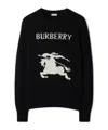 Burberry Cashmere Sweater With Bold Horse Graphic And Crew Neck In Black