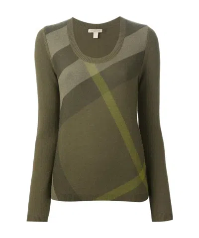 Burberry Round-neck Sweater In Green