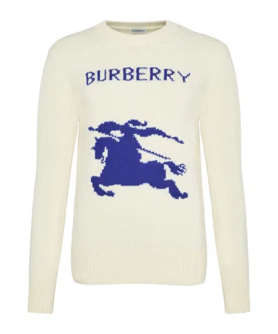 Burberry Wool & Cashmere Crewneck Sweater In Neutrals