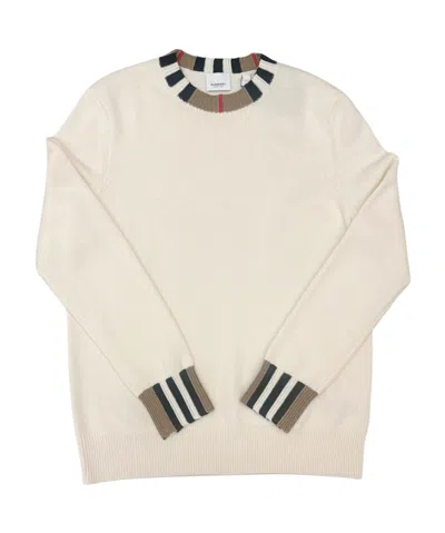 Burberry Round Neck Sweater In White