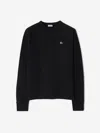 Burberry Cotton Sweatshirt With Logo Embroidery In Black