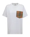 Burberry Women White Jersey Checked Twill-trimmed Cotton-jersey T-shirt Tee Shirt