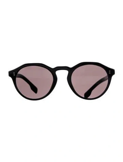 Pre-owned Burberry Round Tinted Sunglasses In Black
