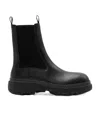 Burberry Round-toe Leather Boots In Black