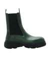 Burberry Round-toe Leather Boots In Green