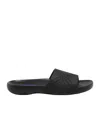 Burberry Textured Strap Black Mules With Cushioned Footbed In Black