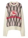 Burberry Argyle Pattern Crew Neck Sweater In Neutral
