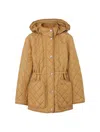 Burberry Diamond-quilted Hooded Jacket In Archive Beige