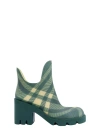 Burberry Checked Ankle Lug Boots In Grey
