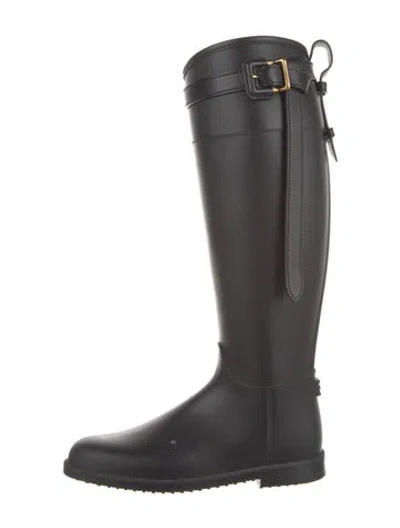 Pre-owned Burberry Rubber Boots In Black