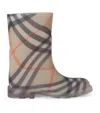 Burberry Tan Comb Kids' Marsh Check Rubber Boots 3-4 Years Eur 23 /6.5 Uk In Beige