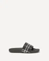 Burberry Men Dark Green Sandals With Check Motif On The Front In Rubber Man In Gray