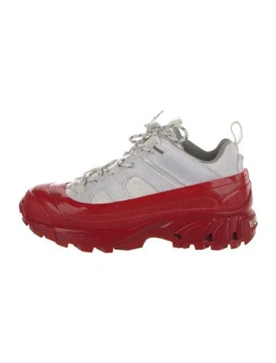 Pre-owned Burberry Rubber Colorblock Pattern Sneakers In Multi