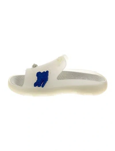 Pre-owned Burberry Rubber Graphic Print Slides W/ Tags In Neutral