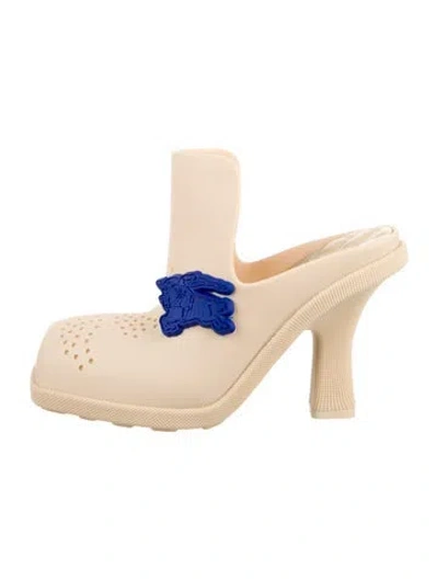 Pre-owned Burberry Rubber Lasercut Accents Mules In Neutral