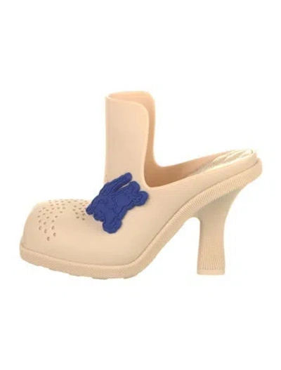 Pre-owned Burberry Rubber Lasercut Accents Mules In Neutral