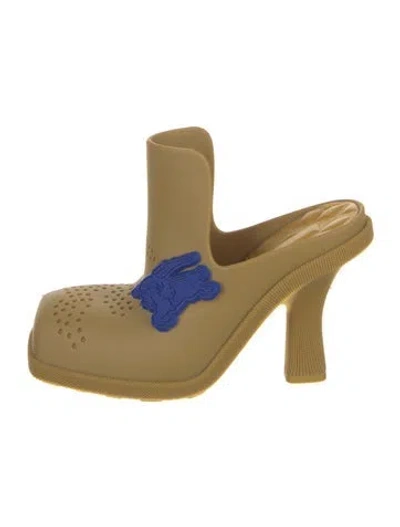 Pre-owned Burberry Rubber Lasercut Accents Mules In Neutral