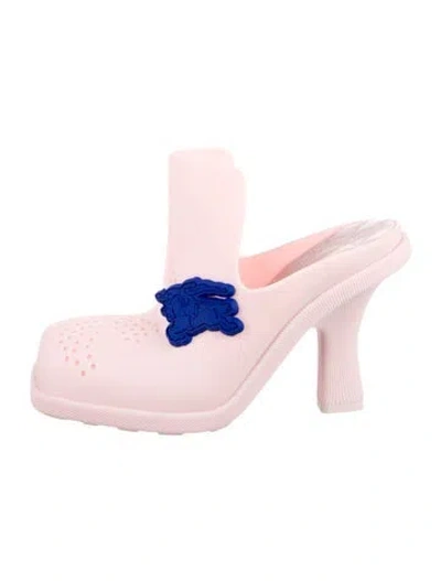 Pre-owned Burberry Rubber Lasercut Accents Mules In Pink