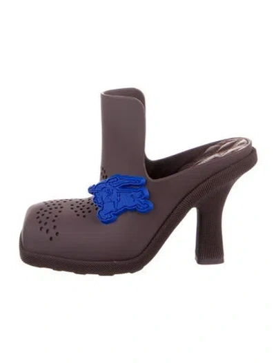Pre-owned Burberry Rubber Lasercut Accents Mules In Purple