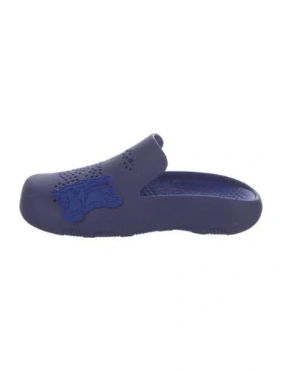 Pre-owned Burberry Rubber Lasercut Accents Mules W/ Tags In Blue