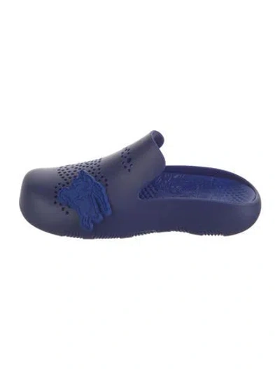 Pre-owned Burberry Rubber Lasercut Accents Mules W/ Tags In Blue