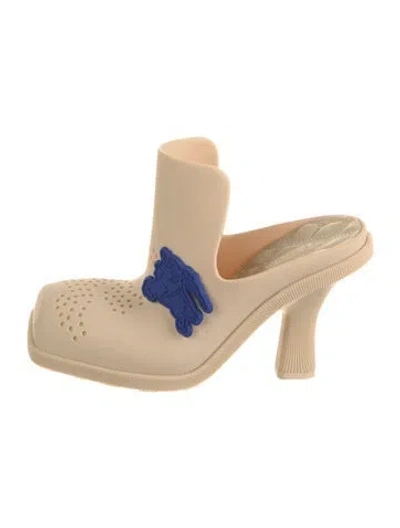 Pre-owned Burberry Rubber Lasercut Accents Mules W/ Tags In Neutral