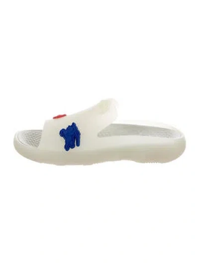 Pre-owned Burberry Rubber Lasercut Accents Slides W/ Tags In Transparent