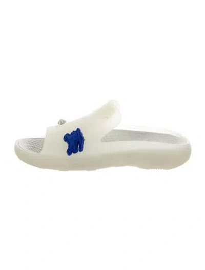 Pre-owned Burberry Rubber Lasercut Accents Slides W/ Tags In Transparent