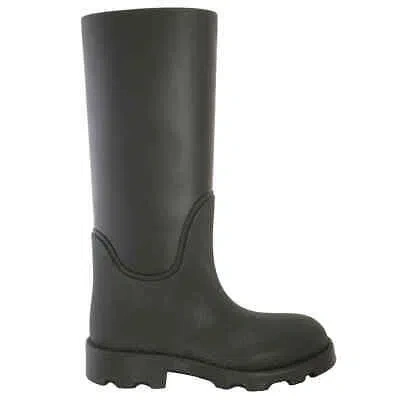 Pre-owned Burberry Rubber Marsh Calf-length Rain Boots In Check Description