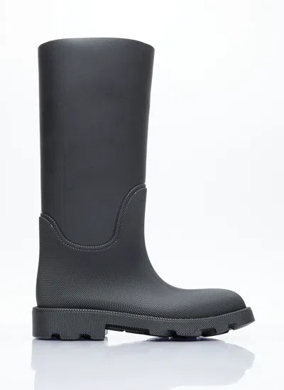 Burberry Rubber Marsh High Boots In Black