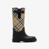Burberry Marsha Stamp High Synthetic Rubber Rain Boots