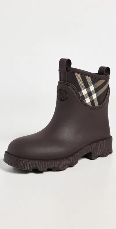 Burberry Rubber Marsh Stamp Low Boots Brown/mahogany Ip Ch