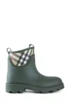 Burberry Rubber Marsh Stamp Low Boots In Green