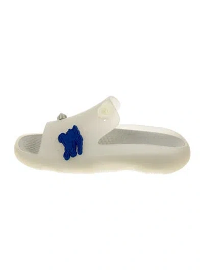 Pre-owned Burberry Rubber Mesh Accents Slides In Neutrals