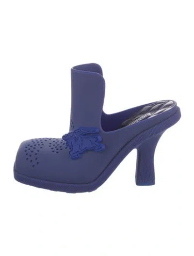 Pre-owned Burberry Rubber Mules In Blue
