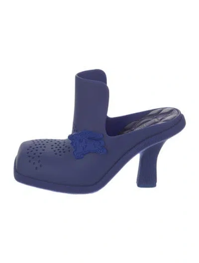 Pre-owned Burberry Rubber Mules In Blue